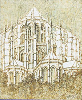 Katedra w Le Mans - rysowana